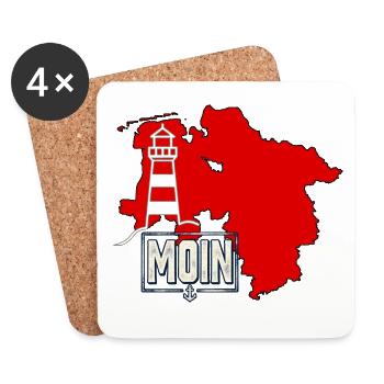 Moin Niedersachsen Leuchtturm - Untersetzer (4er-Set) - Weiß - Vorne