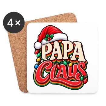 Papa Claus Weihnachtsdesign - Untersetzer (4er-Set) - Weiß - Vorne