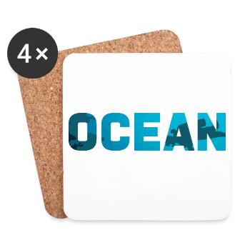 Ocean Tauchen Taucher Scuba Diving Unterwasser - Untersetzer (4er-Set) - Weiß - Vorne
