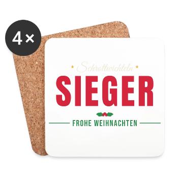 Schrottwichteln Sieger - Wichteln - Untersetzer (4er-Set) - Weiß - Vorne