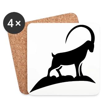 Steinbock auf Felsvorsprung - Untersetzer (4er-Set) - Weiß - Vorne