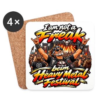 Ich bin kein Freak beim Heavy Metal Festival - Untersetzer (4er-Set) - Weiß - Vorne