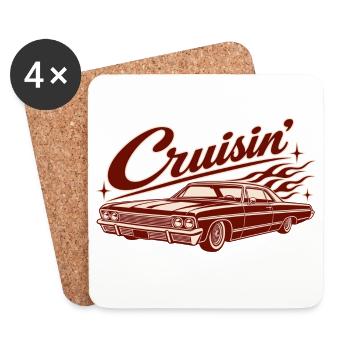 Cruisin’ Classic Car - Untersetzer (4er-Set) - Weiß - Vorne