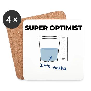 Ich bin ein Optimist, es ist Wodka - Untersetzer (4er-Set) - Weiß - Vorne