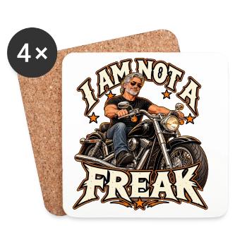 Ich bin kein Freak Motorrad - Untersetzer (4er-Set) - Weiß - Vorne