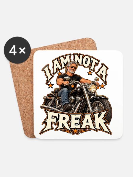 Ich bin kein Freak Motorrad - Untersetzer (4er-Set) - Weiß