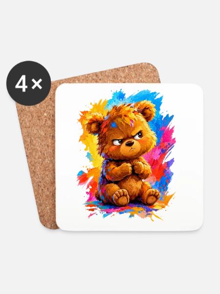 Teddy - Untersetzer (4er-Set) - Weiß