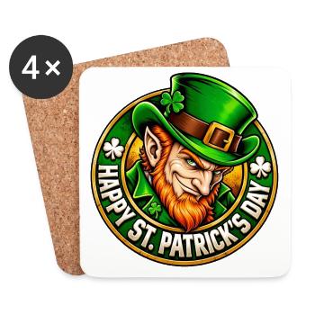 Grüner Leprechaun Charme - Untersetzer (4er-Set) - Weiß - Vorne