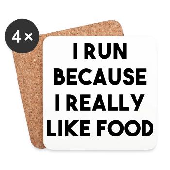 Lauf-Spruch Food - Untersetzer (4er-Set) - Weiß - Vorne