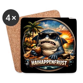 HaiHappenFrust Strandshark - Untersetzer (4er-Set) - Weiß - Vorne