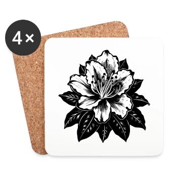 Rhododendronblüte - Untersetzer (4er-Set) - Weiß - Vorne