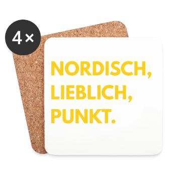 Auf den Punkt GELB - Untersetzer (4er-Set) - Weiß - Vorne