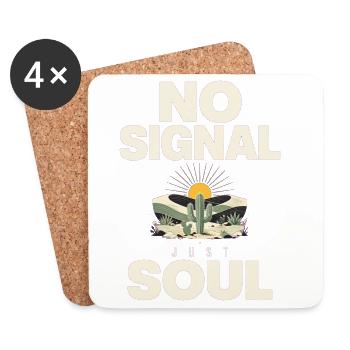 Kein Signal, nur Seelenwüsten-Vibe - Untersetzer (4er-Set) - Weiß - Vorne