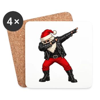 Weichnachten / Weichnachtsmann / Santa Dab - Untersetzer (4er-Set) - Weiß - Vorne