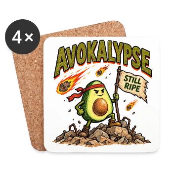 Avocado-Apokalypse immer noch reif, lustiger Food-Krieger - Untersetzer (4er-Set) - Weiß - Vorne