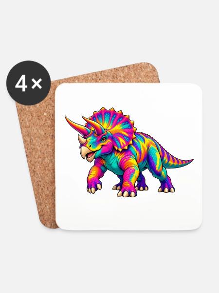 Triceratops - Untersetzer (4er-Set) - Weiß