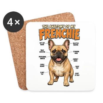 Hunde Hundehalter Französische Bulldogge Geschenk - Untersetzer (4er-Set) - Weiß - Vorne