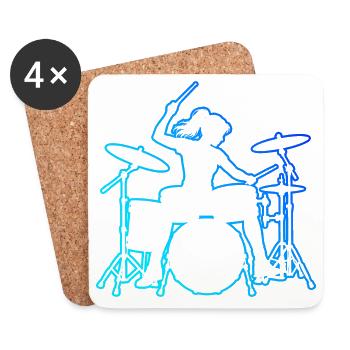 Schlagzeugspielen Geschenk für die Percussionistin - Untersetzer (4er-Set) - Weiß - Vorne