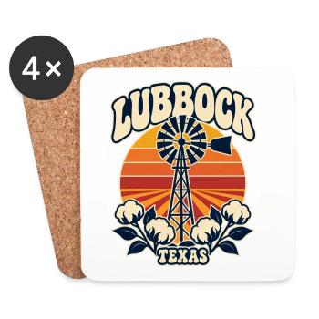 Lubbock Texas Sonnenwind Turm - Untersetzer (4er-Set) - Weiß - Vorne