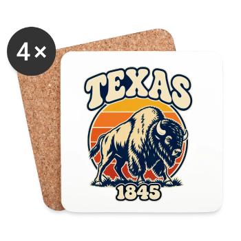 Texas Bison Sunset 1845 - Untersetzer (4er-Set) - Weiß - Vorne