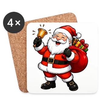 Weihnachtsmann Comic - Untersetzer (4er-Set) - Weiß - Vorne