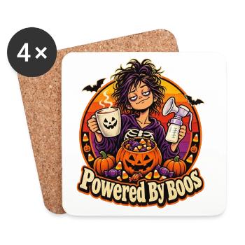 Halloween-Geist Powered By Boos Mama - Untersetzer (4er-Set) - Weiß - Vorne