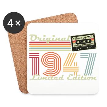 Original 1947 Jahrgang Vintage Geburtstag Retro - Untersetzer (4er-Set) - Weiß - Vorne