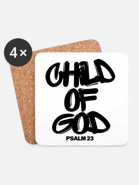 Child of God – Psalm 23 Christlicher Glaube - Untersetzer (4er-Set) - Weiß