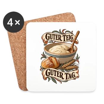 Guter Teig Brotbackkunst  - Untersetzer (4er-Set) - Weiß - Vorne