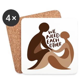 We Need Each Other - Untersetzer (4er-Set) - Weiß - Vorne