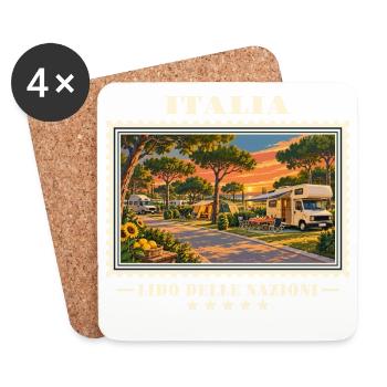 Italien Lido delle Nazioni Camping Vintage Reisema - Untersetzer (4er-Set) - Weiß - Vorne