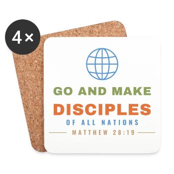 Go and Make Disciples – Matthew 28:19 - Untersetzer (4er-Set) - Weiß - Vorne
