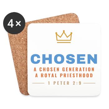 Chosen – 1 Peter 2:9 Royal Priesthood - Untersetzer (4er-Set) - Weiß - Vorne