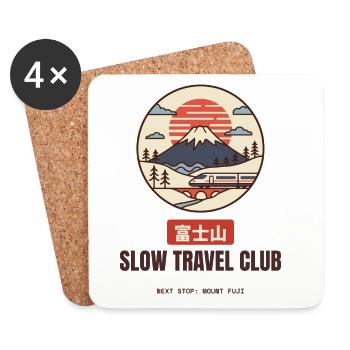 Slow Travel Club Mount Fuji Bullet Train - Untersetzer (4er-Set) - Weiß - Vorne