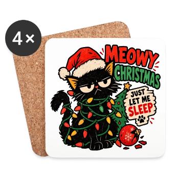 Eine Katze, die Weihnachten hasst - Untersetzer (4er-Set) - Weiß - Vorne