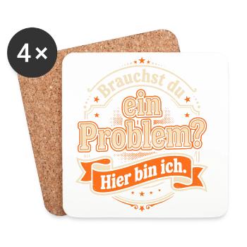 Sarkasmus Spruch - Brauchst du ein Problem? - Untersetzer (4er-Set) - Weiß - Vorne