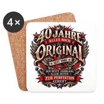 40 Jahre 1986 – Vintage Rock Jahrgang - Untersetzer (4er-Set) - Weiß - Vorne