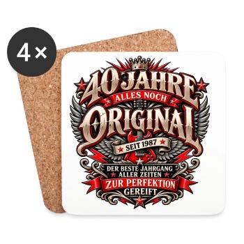 40 Jahre 1987 – Vintage Rock Jahrgang - Untersetzer (4er-Set) - Weiß - Vorne