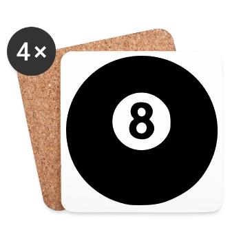 Billardkugel Billard Geschenk - Untersetzer (4er-Set) - Weiß - Vorne