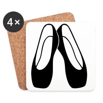 Ballettschuhe schwarz Ballett Tänzerin Geschenk  - Untersetzer (4er-Set) - Weiß - Vorne