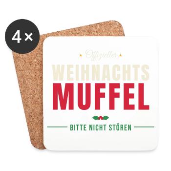 Offizieller Weihnachtsmuffel – bitte nicht stören - Untersetzer (4er-Set) - Weiß - Vorne