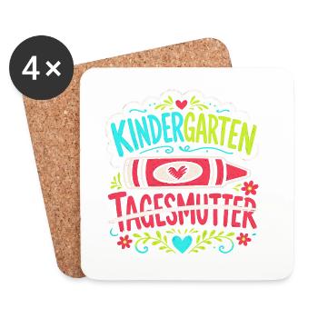 Hallo Kindergarten Tagesmutter - Untersetzer (4er-Set) - Weiß - Vorne