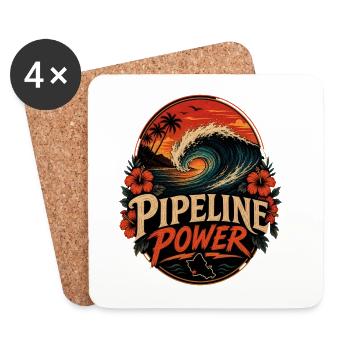 Pipeline Power - Untersetzer (4er-Set) - Weiß - Vorne