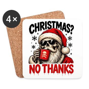 Skull Santa Nein danke - Untersetzer (4er-Set) - Weiß - Vorne