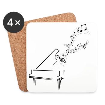 Musiknoten Musik Musiker Notenschlüssel Noten - Untersetzer (4er-Set) - Weiß - Vorne