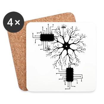 Neuronen Wissenschaft Schaltplan Labor Science - Untersetzer (4er-Set) - Weiß - Vorne