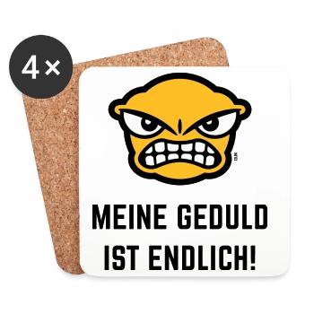 Meine Geduld Ist Endlich! (Emoticon / POS 3C Gold) - Untersetzer (4er-Set) - Weiß - Vorne