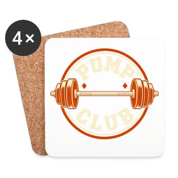 Pump Club – Langhantel Retro-Abzeichen - Untersetzer (4er-Set) - Weiß - Vorne