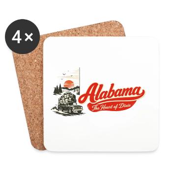 Alabama Retro Vintage Pickup Truck Heart of Dixie - Untersetzer (4er-Set) - Weiß - Vorne