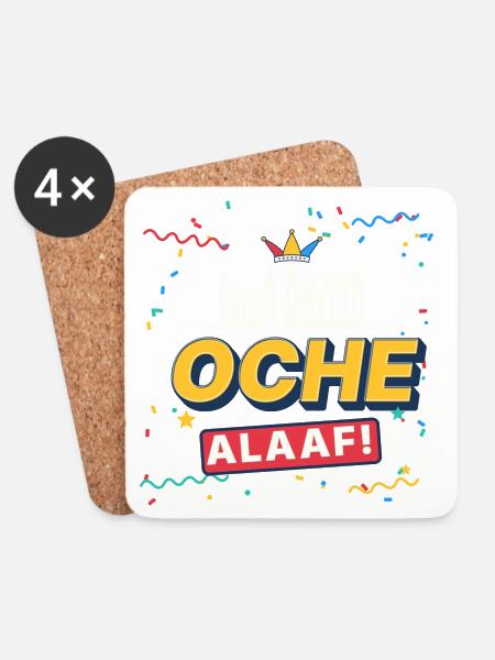 Oche Alaaf Retro Aachen Karneval Skyline Konfetti - Untersetzer (4er-Set) - Weiß